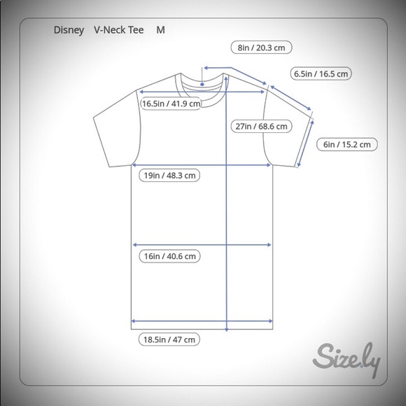 Disney Mickey Mouse Disneyland V-Neck Blue T-Shirt - Picture 2 of 2